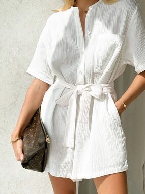 Commense tied cotton jumpsuit new size XS